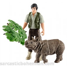 Schleich Ranger and Indian Rhinoceros Figurine Toy Play Set Multicolor B074VG2M66